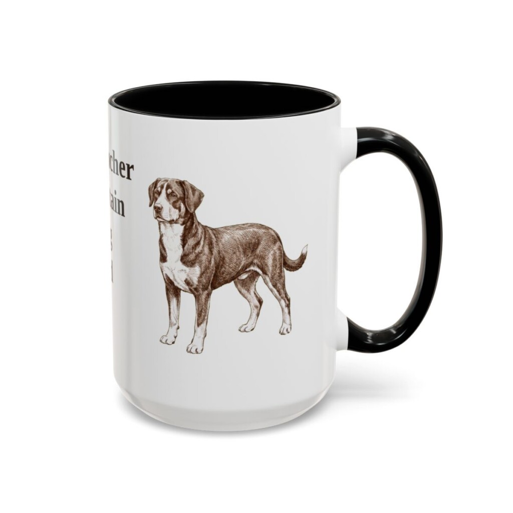 15oz Entlebucher Mountain Dog Dog Dad Mug, Black, right side view