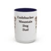 15oz Entlebucher Mountain Dog Dog Dad Mug, Navy, front view