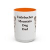 15oz Entlebucher Mountain Dog Dog Dad Mug, Orange, front view