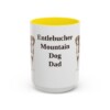 15oz Entlebucher Mountain Dog Dog Dad Mug, Yellow, front view
