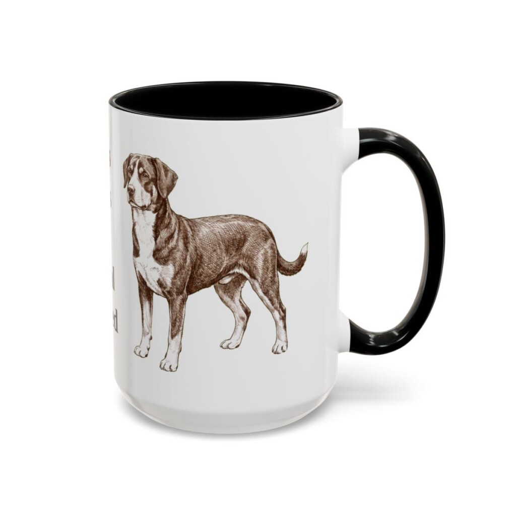 15oz Funny Entlebucher Mountain Dog Mug, Black, right side view