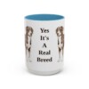 15oz Funny Entlebucher Mountain Dog Mug, Light Blue, front view