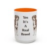 15oz Funny Entlebucher Mountain Dog Mug, Orange, front view