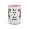 15oz Funny Entlebucher Mountain Dog Mug, Pink, front view