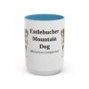 15oz-entlebucher-mountain-dog-mug-latin-light-blue 15oz Entlebucher Mountain Dog Latin Mug, Light Blue, front view