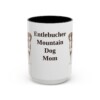 15oz Entlebucher Mountain Dog Dog Mom Mug, Black, front view