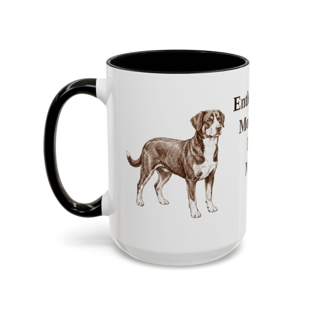 15oz Entlebucher Mountain Dog Dog Mom Mug, Black, left side view