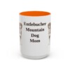 15oz Entlebucher Mountain Dog Dog Mom Mug, Orange, front view