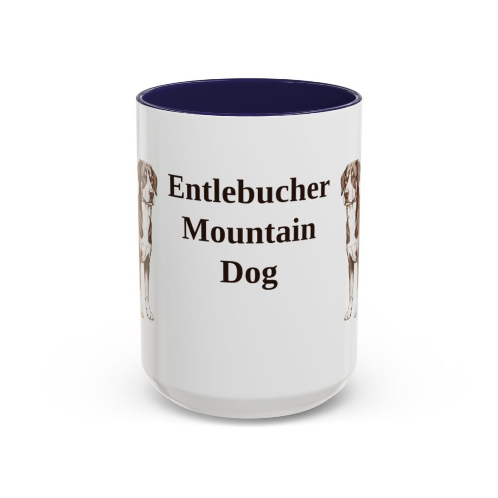 15oz-entlebucher-mountain-dog-mug-navy 15oz Entlebucher Mountain Dog Mug, Navy, front view