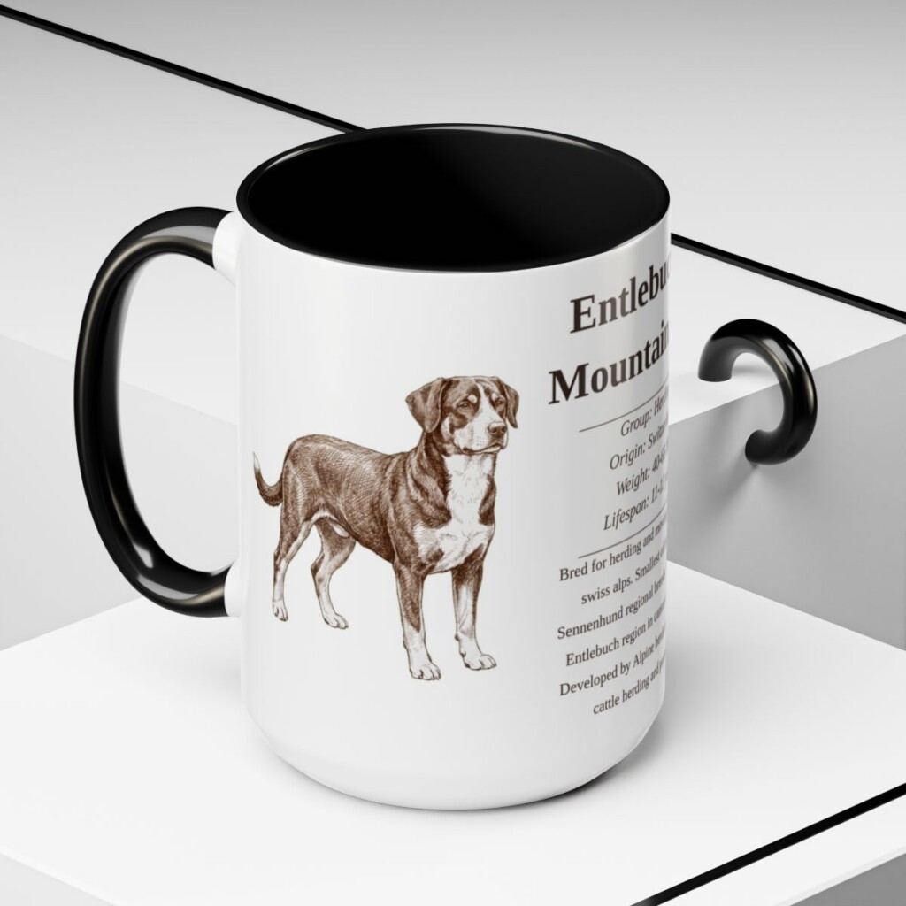 15oz Entlebucher Mountain Dog Mug, Black, lifestyle photo