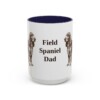 15oz Field Spaniel Dog Dad Mug, Navy, front view
