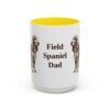 15oz Field Spaniel Dog Dad Mug, Yellow, front view