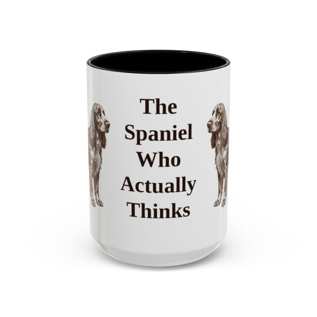 15oz Funny Field Spaniel Mug, Black, front view