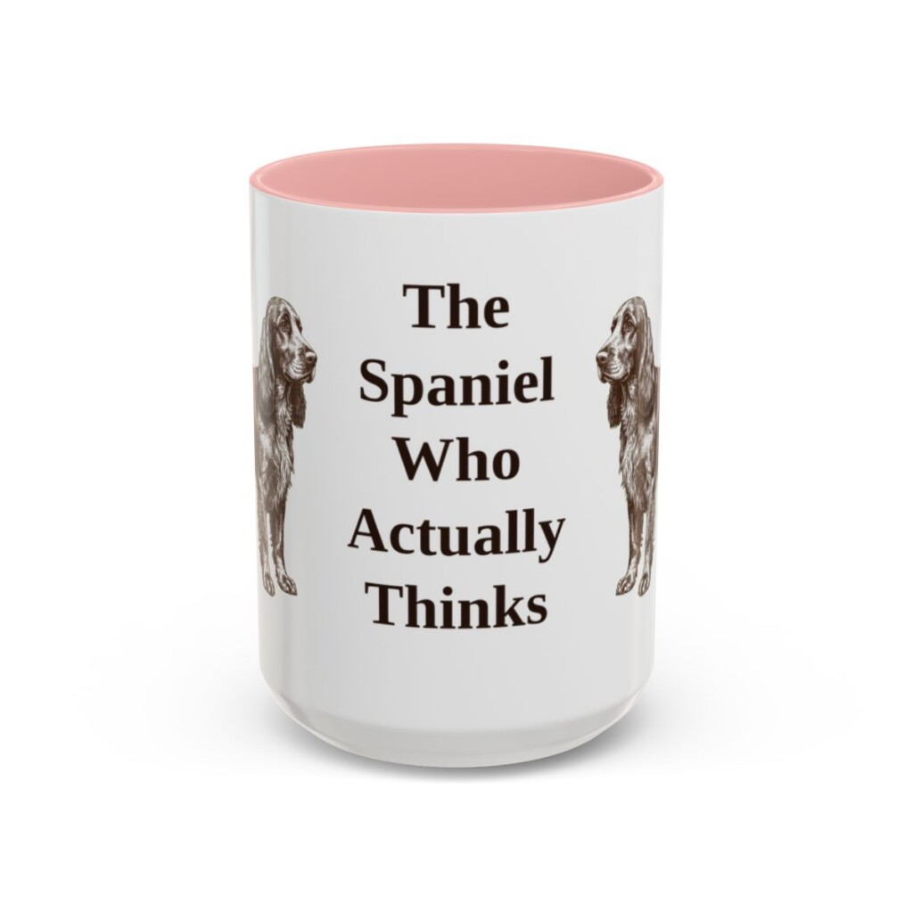 15oz Funny Field Spaniel Mug, Pink, front view
