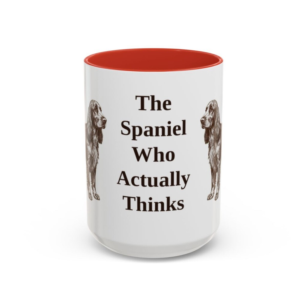 15oz Funny Field Spaniel Mug, Red, front view