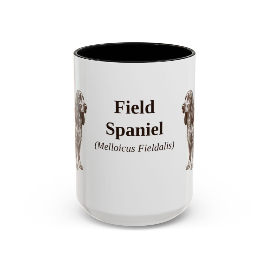 15oz-field-spaniel-mug-latin-black-front 15oz Field Spaniel Latin Mug, Black, front view