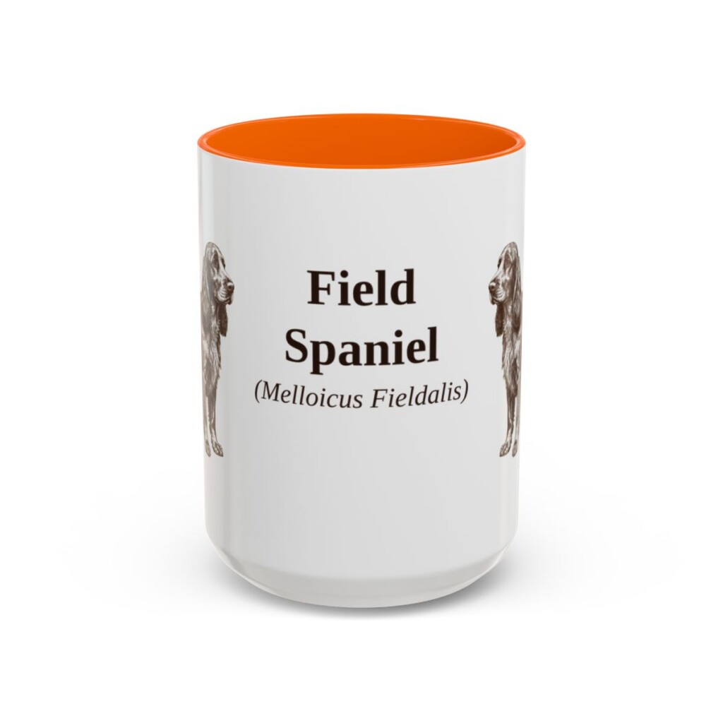 15oz-field-spaniel-mug-latin-orange 15oz Field Spaniel Latin Mug, Orange, front view