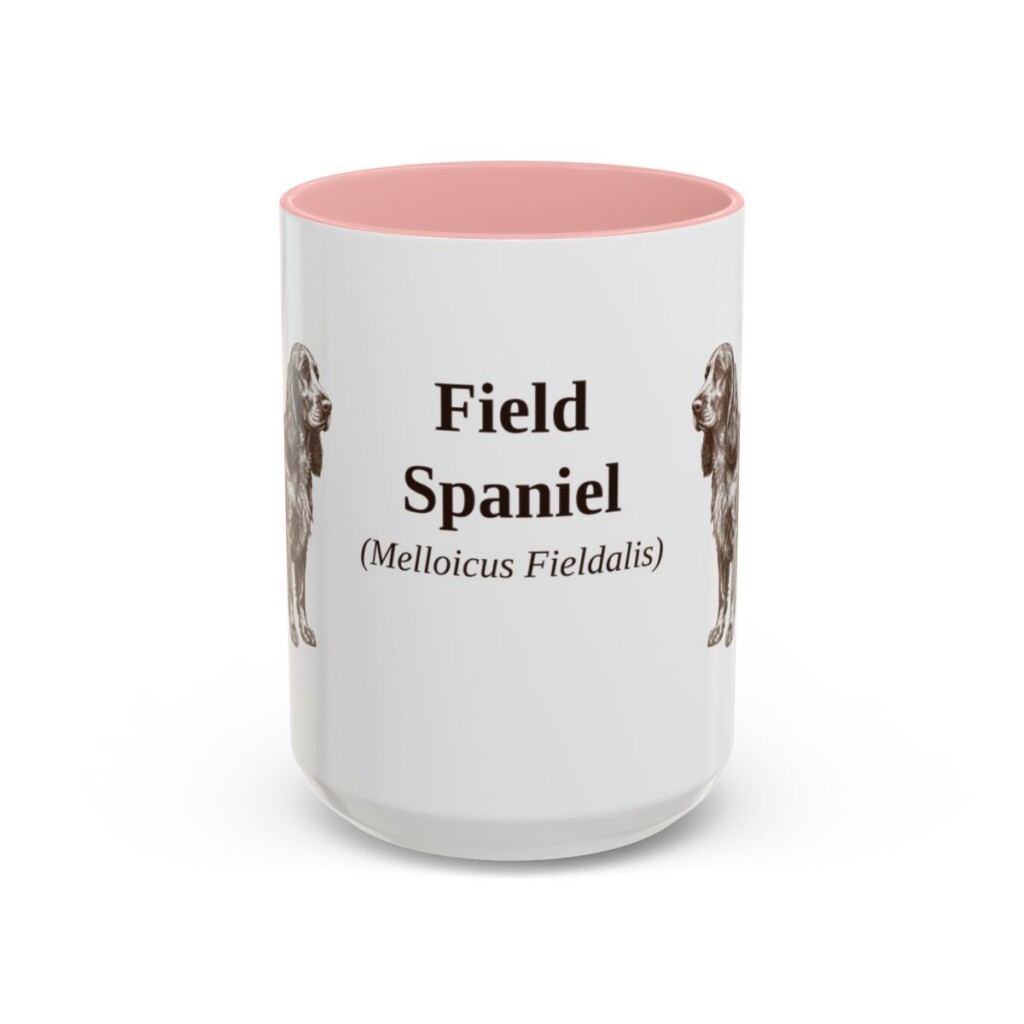 15oz-field-spaniel-mug-latin-pink 15oz Field Spaniel Latin Mug, Pink, front view