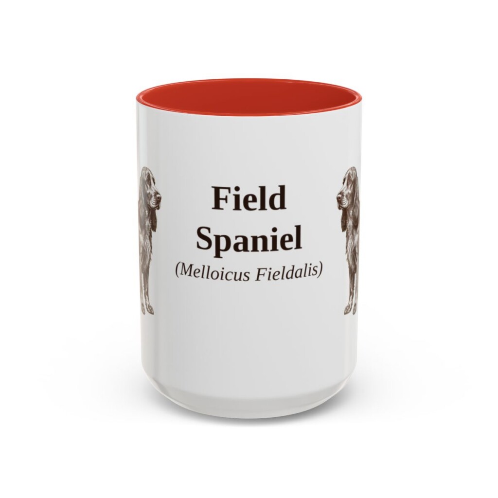 15oz-field-spaniel-mug-latin-red 15oz Field Spaniel Latin Mug, Red, front view