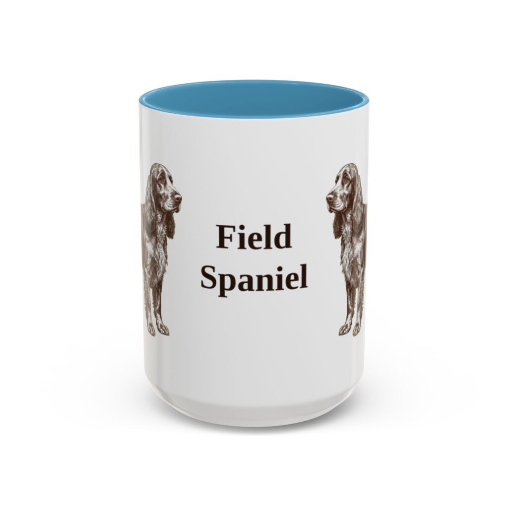 15oz-field-spaniel-mug-light-blue 15oz Field Spaniel Mug, Light Blue, front view