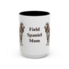 15oz Field Spaniel Dog Mom Mug, Black, front view