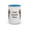 15oz Field Spaniel Dog Mom Mug, Light Blue, front view