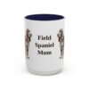 15oz Field Spaniel Dog Mom Mug, Navy, front view