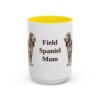15oz Field Spaniel Dog Mom Mug, Yellow, front view