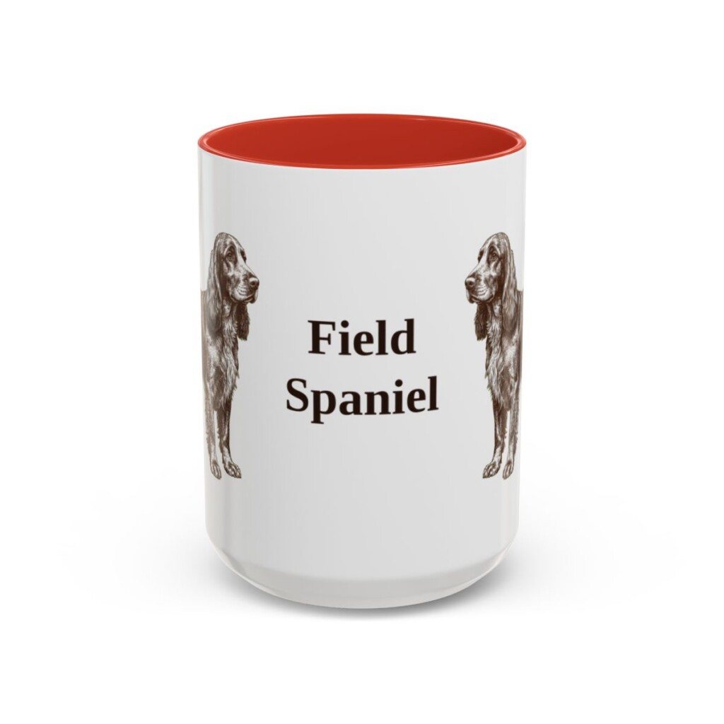 15oz-field-spaniel-mug-red 15oz Field Spaniel Mug, Red, front view