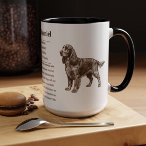 15oz Field Spaniel Mug, Black, lifestyle photo