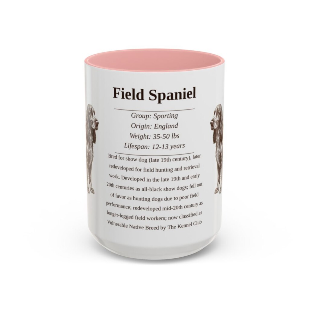 15oz-field-spaniel-mug-writeup-pink 15oz Field Spaniel Mug, Pink, front view