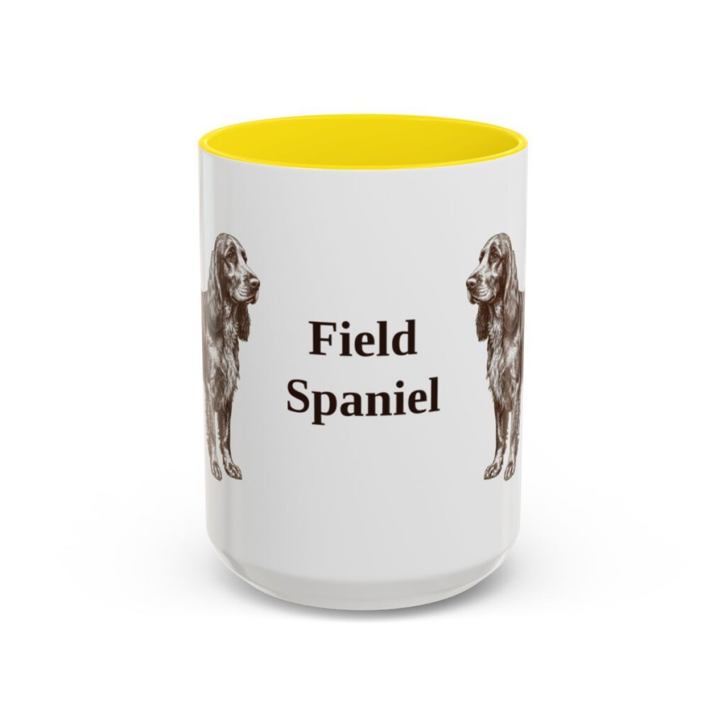 15oz-field-spaniel-mug-yellow 15oz Field Spaniel Mug, Yellow, front view