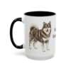 15oz-finnish-lapphund-mug-black-left 15oz Finnish Lapphund Mug, Black, left side view