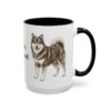 15oz-finnish-lapphund-mug-black-right 15oz Finnish Lapphund Mug, Black, right side view