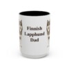 15oz Finnish Lapphund Dog Dad Mug, Black, front view