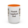 15oz Finnish Lapphund Dog Dad Mug, Orange, front view