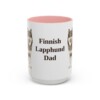 15oz Finnish Lapphund Dog Dad Mug, Pink, front view