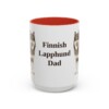 15oz Finnish Lapphund Dog Dad Mug, Red, front view