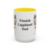 15oz Finnish Lapphund Dog Dad Mug, Yellow, front view