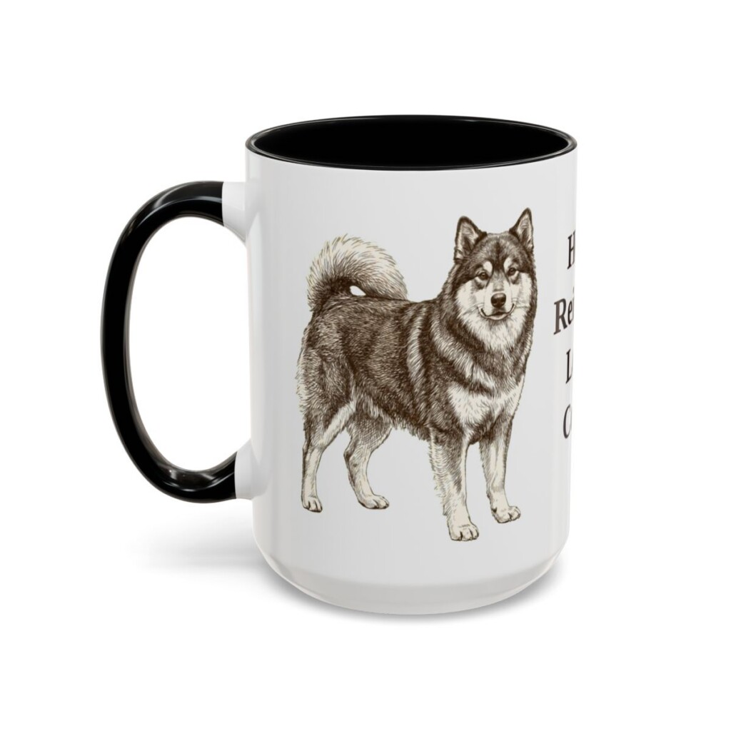 15oz Funny Finnish Lapphund Mug, Black, left side view