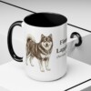 15oz Finnish Lapphund Latin Mug, Black, lifestyle photo