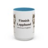 15oz Finnish Lapphund Latin Mug, Light Blue, front view