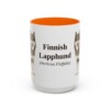 15oz Finnish Lapphund Latin Mug, Orange, front view