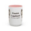 15oz Finnish Lapphund Latin Mug, Pink, front view
