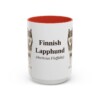 15oz Finnish Lapphund Latin Mug, Red, front view