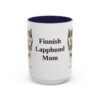 15oz Finnish Lapphund Dog Mom Mug, Navy, front view