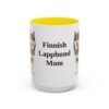 15oz Finnish Lapphund Dog Mom Mug, Yellow, front view