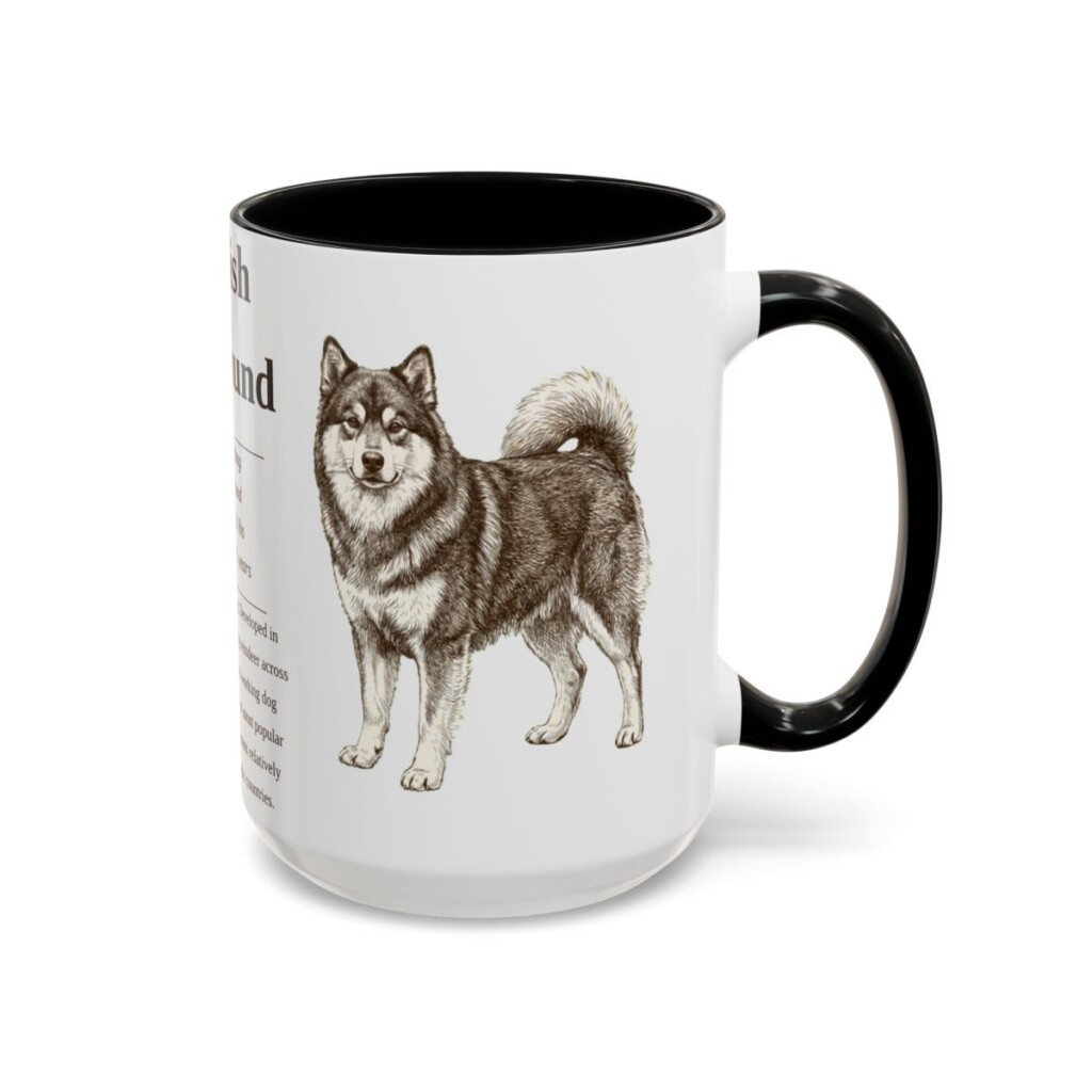 15oz Finnish Lapphund Mug, Black, right side view