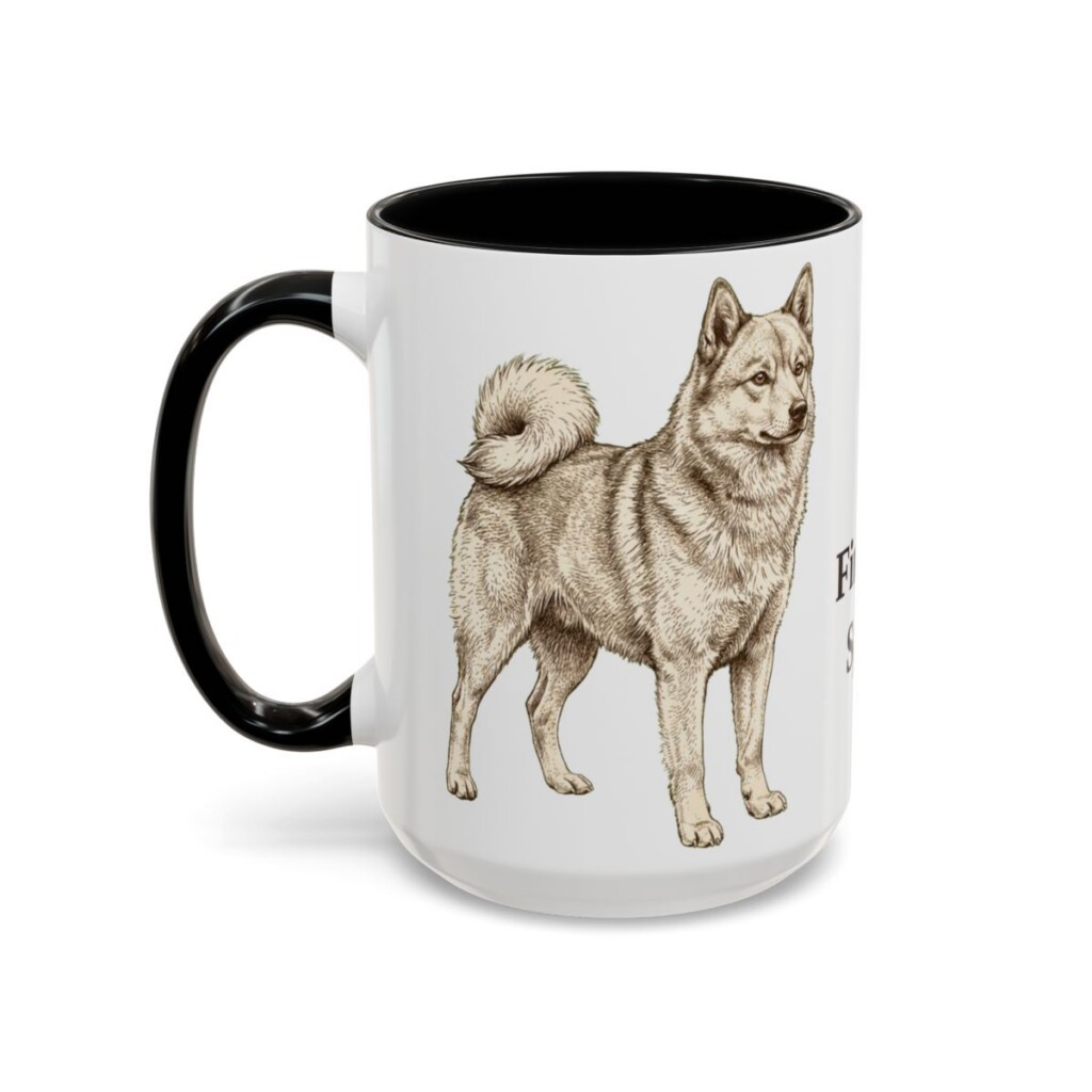 15oz Finnish Spitz Mug, Black, left side view