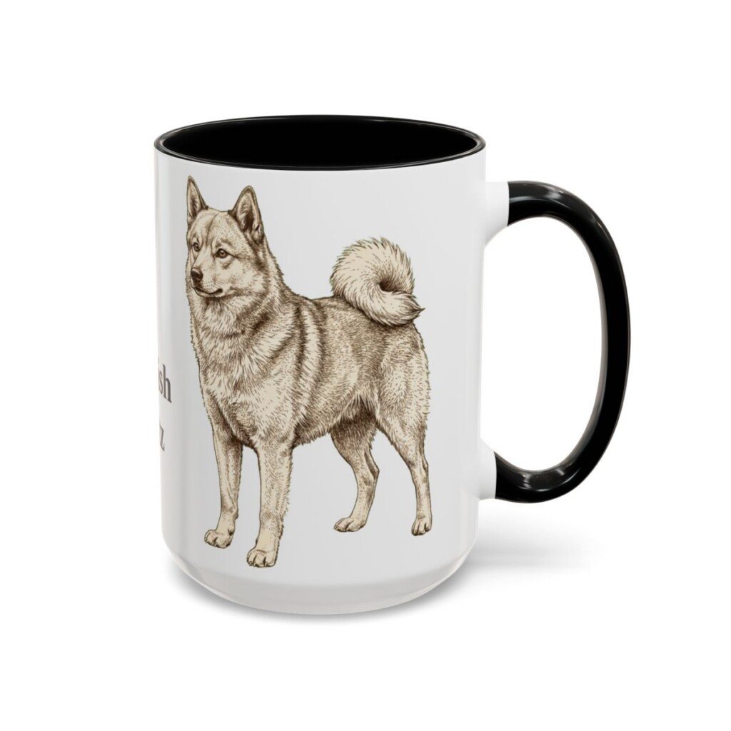 15oz Finnish Spitz Mug, Black, right side view